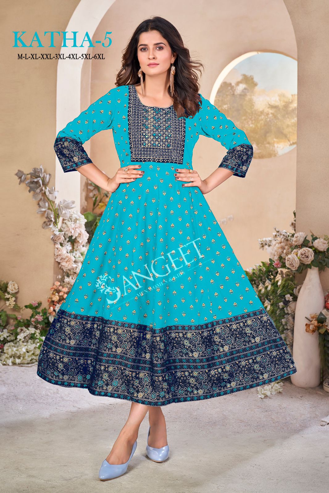 Katha 5 Rayon Embroidery Kurtis Wholesale Clothing Suppliers In India
